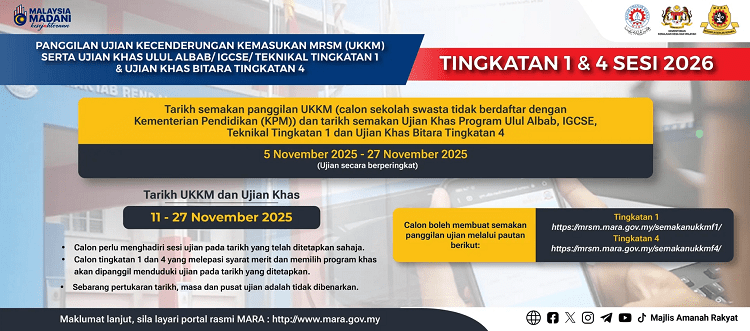 semakan ukkm Contoh Soalan UKKM MRSM (Tingkatan 1 & 4)