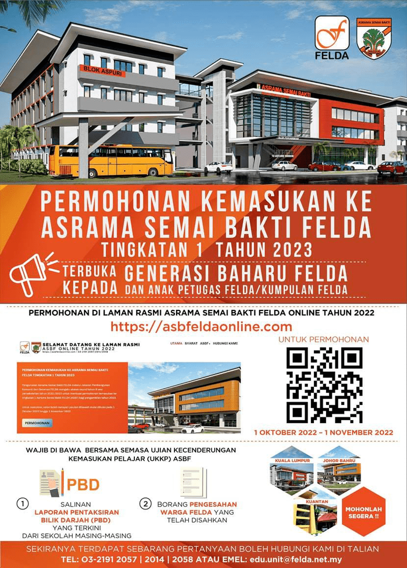 permohonan asrama semai bakti felda asbf 2023 Permohonan Asrama Semai Bakti Felda 2023 Online (ASBFELDA)
