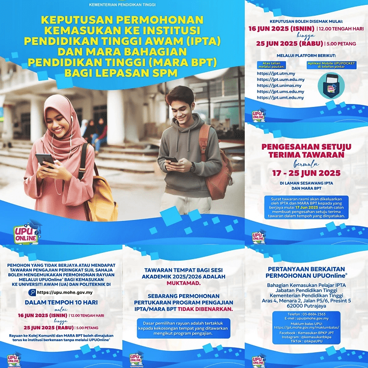 semakan upu Semakan UPU 2025 & Panggilan Temuduga, Tawaran, Rayuan Ke UA/ IPTA