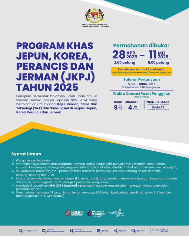 Biasiswa-Program-Jepun-Korea-Perancis-Jerman-JPA-2025