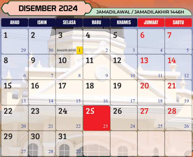 kalendar islam 2024 disember Kalendar Islam 2024 Dan Tarikh Penting 1445H-1446H