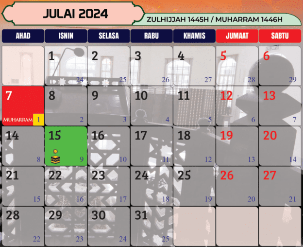kalendar islam 2024 julai Kalendar Islam 2024 Dan Tarikh Penting 1445H-1446H