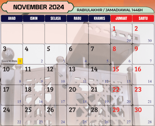 kalendar islam 2024 november Kalendar Islam 2024 Dan Tarikh Penting 1445H-1446H