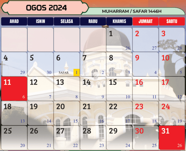 kalendar islam 2024 ogos Kalendar Islam 2024 Dan Tarikh Penting 1445H-1446H