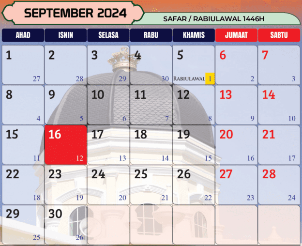 kalendar islam 2024 september Kalendar Islam 2024 Dan Tarikh Penting 1445H-1446H