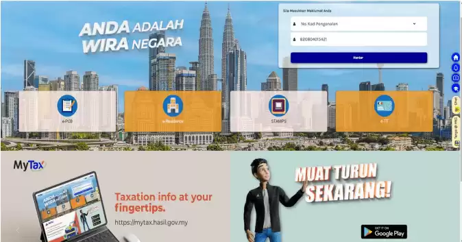 mytax log masuk 1 Cara Isi Borang e-Filing Online Cukai Pendapatan