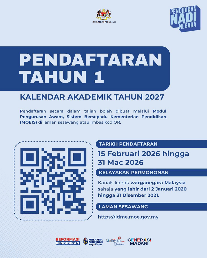 daftar tahun 1 20271 Cara Daftar Kemasukan Murid Ke Tahun 1 2027 Online (Darjah Satu)