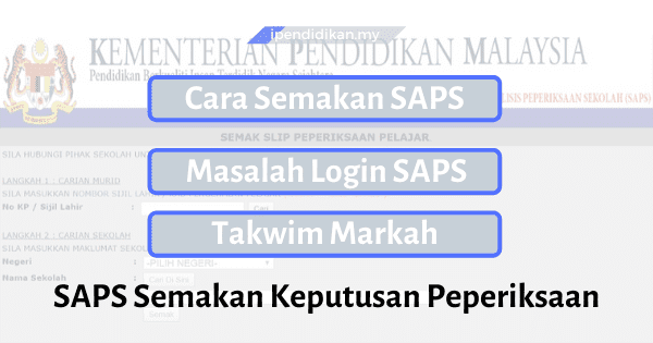 Semakan SAPS 2 Gambar Login SAPS NKRA Analisis Keputusan Peperiksaan