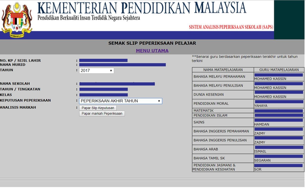 nkra tiga 1 Login SAPS NKRA Analisis Keputusan Peperiksaan