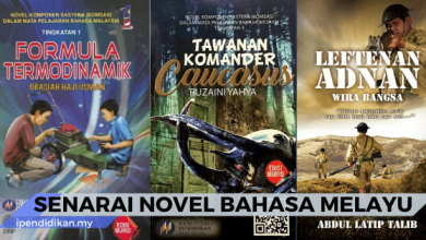 senarai novel bahasa melayu tingkatan 1234 dan 5